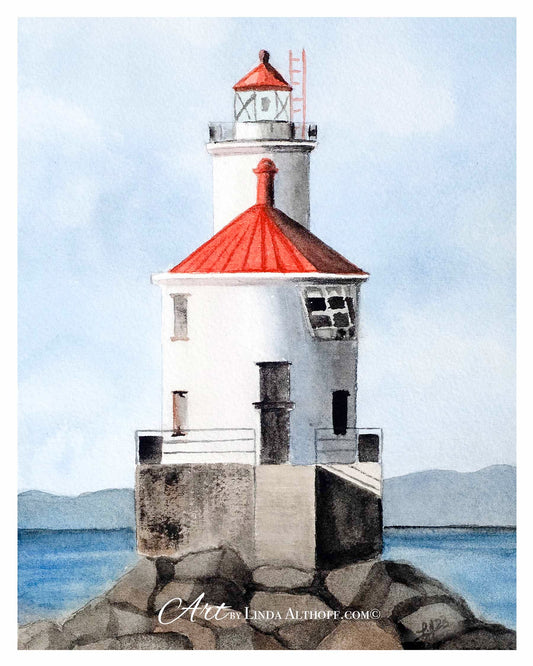 On the Rocks - Superior Entry Lighthouse Print